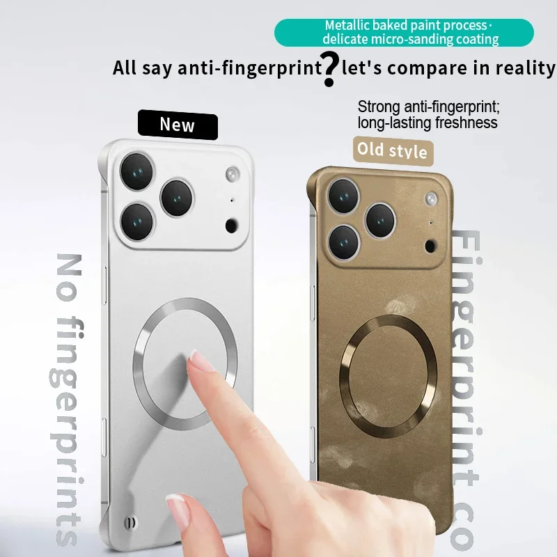 Pintura metálica ultrafina para funda magnética Magsafe para iPhone 17 Air 16 15 14 13 12 Pro Max Plus cubierta dura de PC de refrigeración sin marco - imagen 5