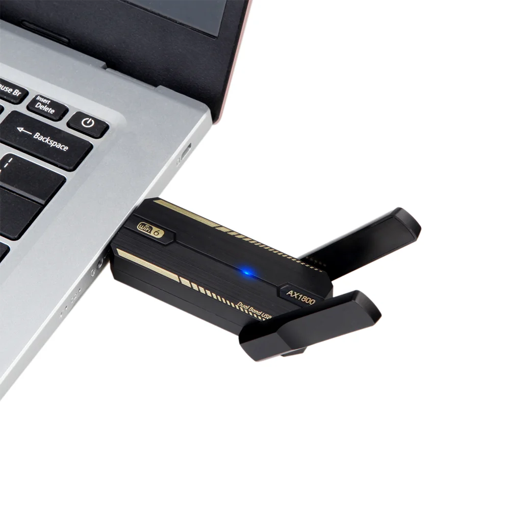Adaptador USB WiFi 6 USB 3,0 AX1800, Dongle receptor USB de doble banda 2,4G/5Ghz, tarjeta de red Wifi inalámbrica para PC, portátil, Win 10/11 - imagen 2