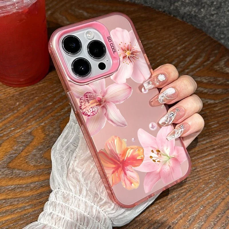 Funda rígida Retro elegante con flor de lirio rojo para Samsung Galaxy S25 Edge S24 S23 S22 Plus Note 20 Ultra S21 S20 S25 FE S26 Ultra 5G - imagen 4