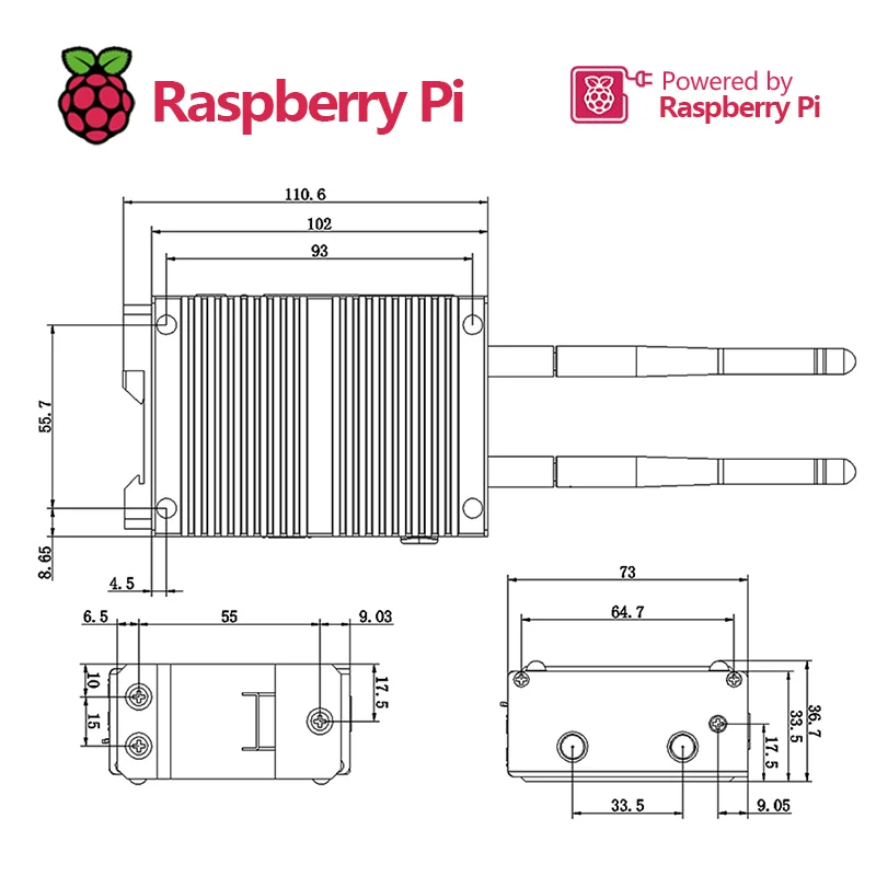 Broadcom-sensor EDATEC CM4 BCM2711, PC Industrial para lote y adquisición de datos, aplicación basada en Raspberry Pi CM4, hasta 8GB de RAM - imagen 5