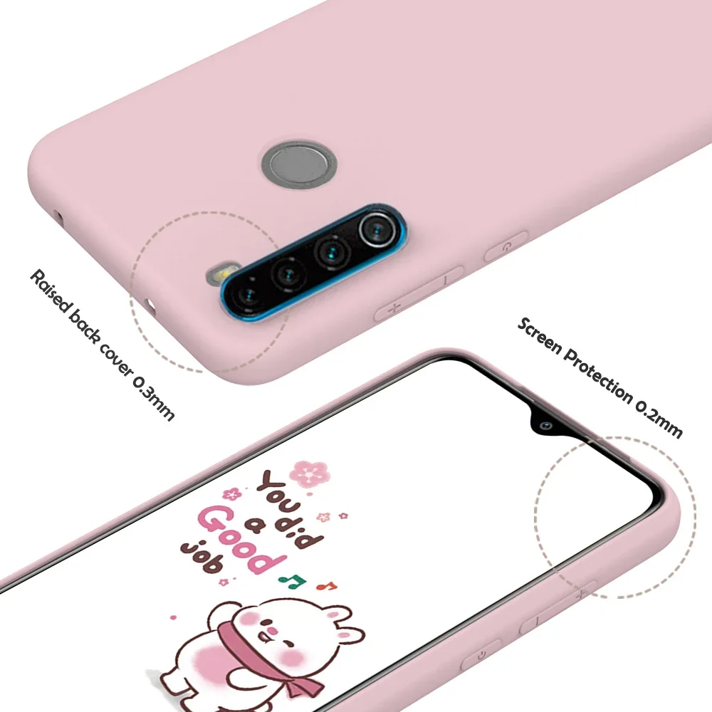 Funda de silicona suave para Xiaomi Redmi Note 8T, 8, 7, 7A, 6, 6A, 5, 9, 9S Pro, funda mate de TPU suave, Color sólido caramelo - imagen 3