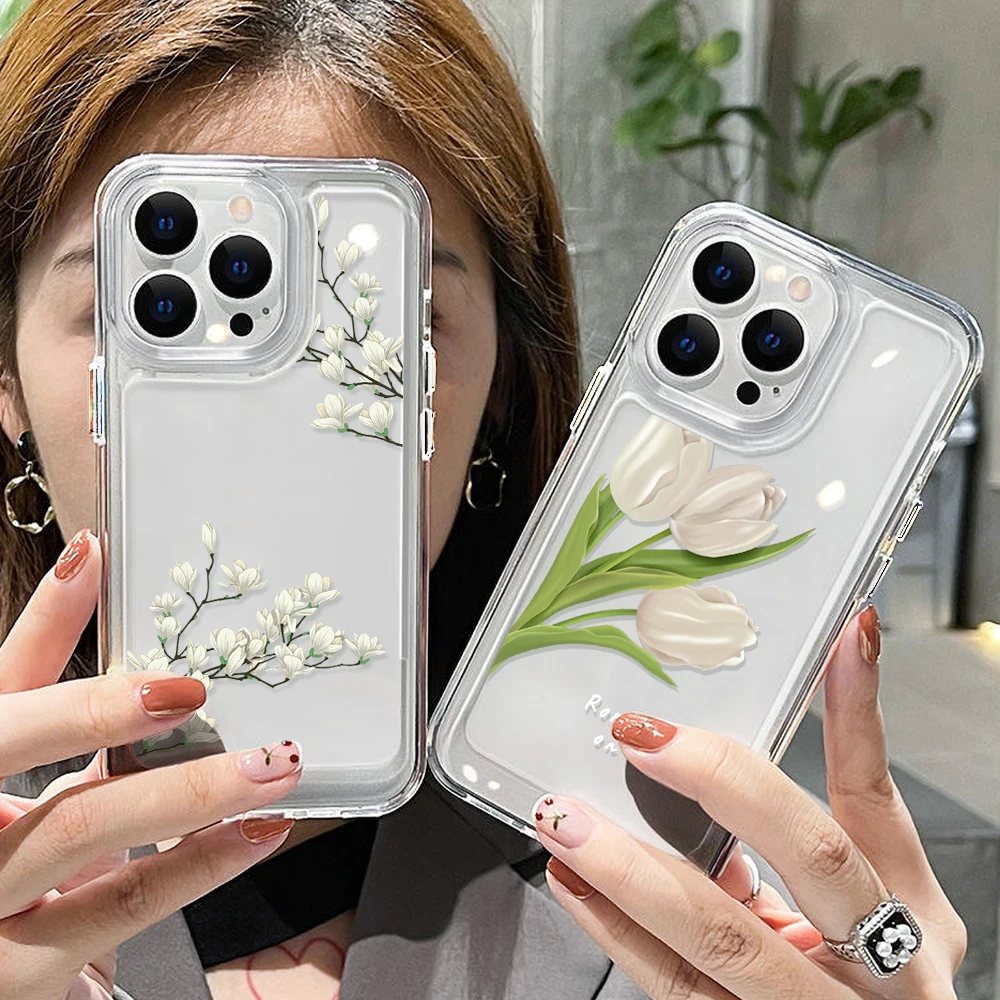 Funda de silicona con flores para Xiaomi Poco X3 Pro X5 F5 12 11 Lite 5G Ne 11T 12T Redmi Note 11 10 9 8 9s 10s Fundas transparentes - imagen 3