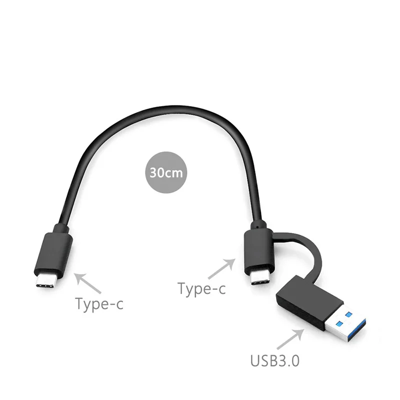 Cable de transmisión de datos para teléfono móvil, carcasa de disco duro 2 en 1, USB 3,0 A tipo C 3,1 5A, carga rápida OTG 5gbps, SSD HDD - imagen 5
