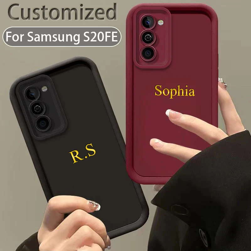 Funda personalizada con nombre para Samsung Galaxy S20FE, cubierta protectora a prueba de golpes con iniciales grabadas DIY - imagen 2