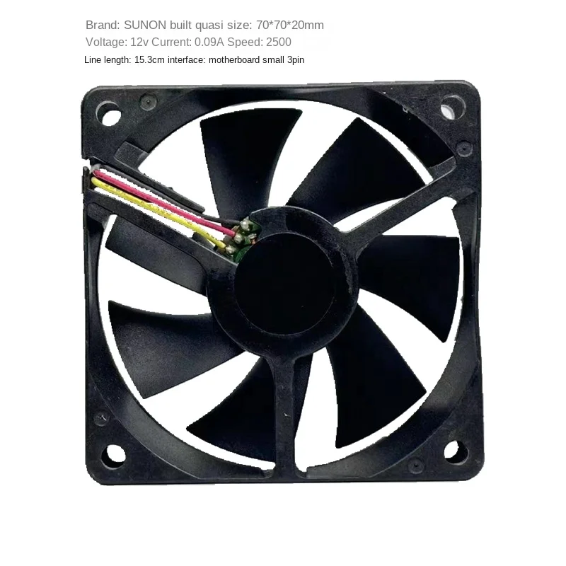 Ventilador de proyector Original Sunon GM1207PKV3-A: 70x70x20mm 12V 0.09A 2500RPM 3 pines para proyectores Benq/Acer, Otto construido - imagen 3