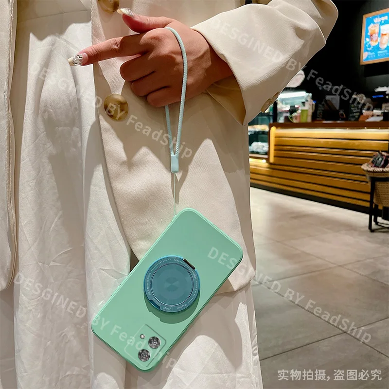 Funda de teléfono magnética para Moto Edge 40 Pro Neo Edge40, funda suave de silicona, soporte con película protectora de pantalla - imagen 3