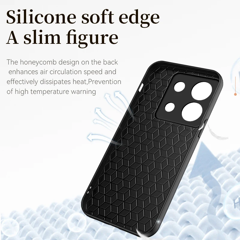 Funda de silicona con textura de cuero de lujo para Xiaomi POCO X6 Pro 5G, cubierta trasera de piel de oveja - imagen 5