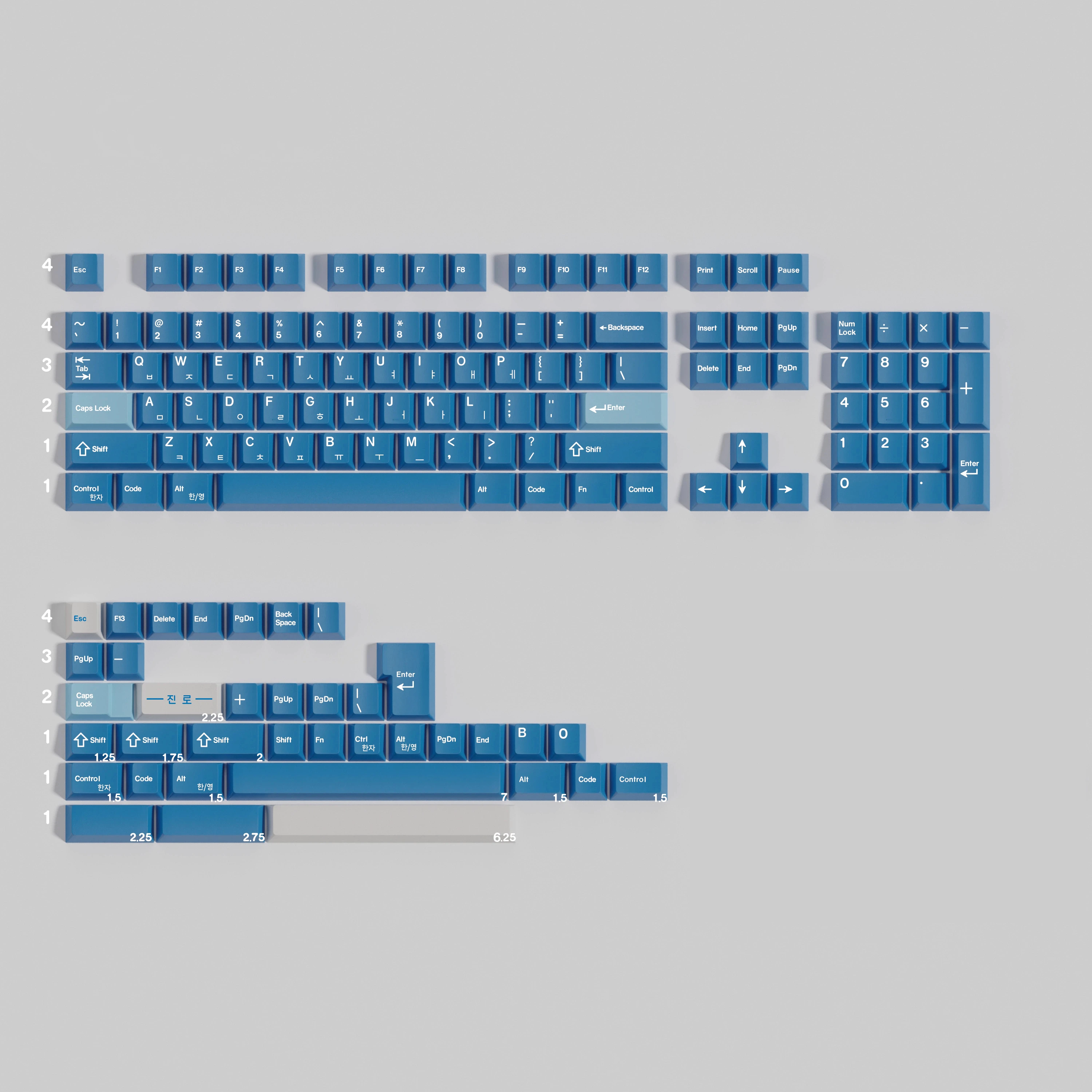 Teclas PBT SOJU con perfil de cereza, sublimación de tinte de 5 lados, teclas azules inglesas coreanas para teclado estilo MX, espacio divisor - imagen 5