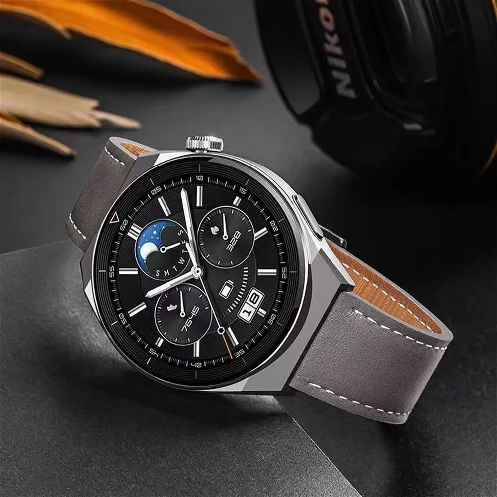 Correa de cuero de 22 y 20mm para HUAWEI WATCH GT 5 4 46mm WATCH 4 Pro GT 3 GT2 Pro 42mm Buds Band correas de reloj pulsera de repuesto suave - imagen 3