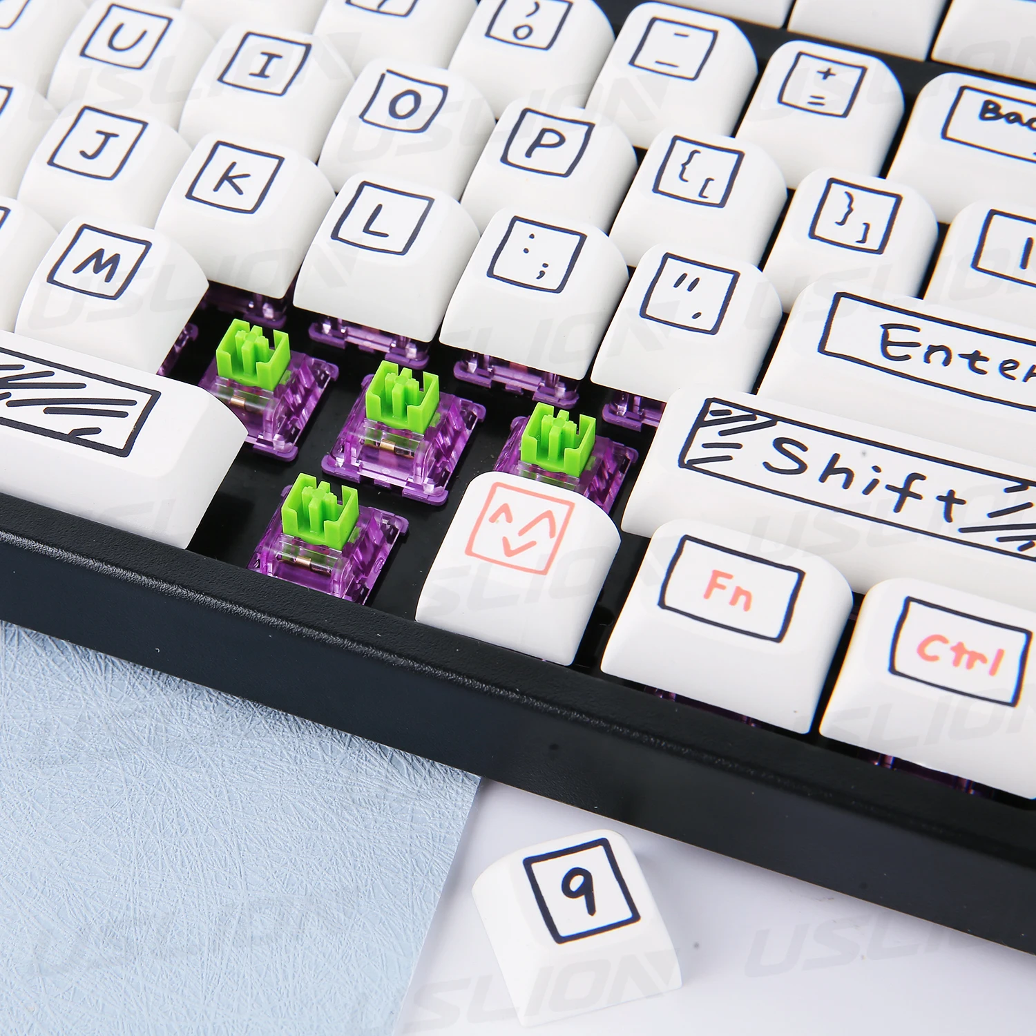 Tapa de tecla de Graffiti XDA, perfil PBT, 125 teclas para teclado mecánico, personalizado, lindo Anime, juego de tapas de tecla Tester68 Rk61 - imagen 5