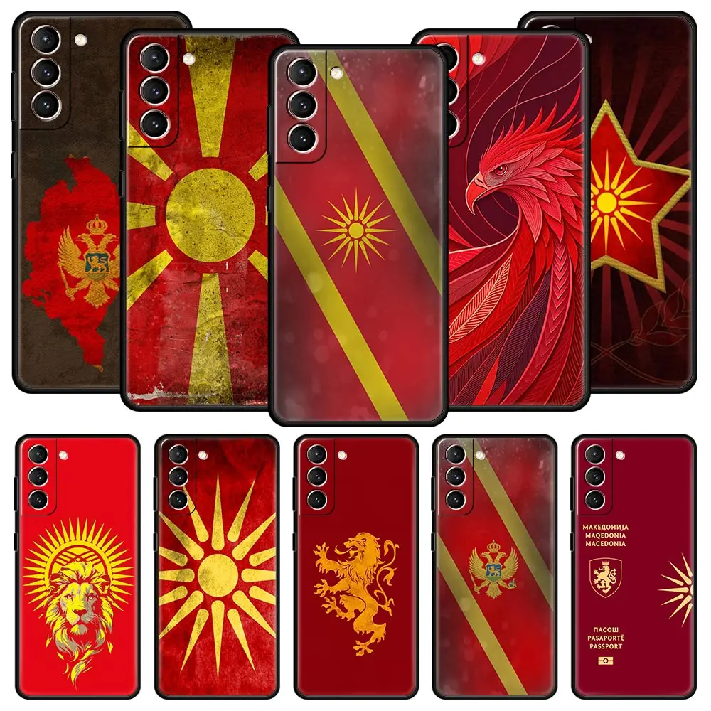 Funda de teléfono con bandera de Macedonia para Samsung Galaxy S25 Edge S24 S23 S22 S20 Ultra S21 FE 5G S10 Plus, funda suave de TPU