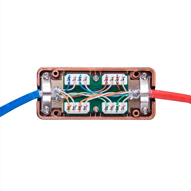 Linkwylan CAT7 RJ45 caja de conexiones adaptador de red 600MHz Cable LAN Ethernet adaptador de conexión LSA caja de extensión de extensión RJ45 - imagen 4