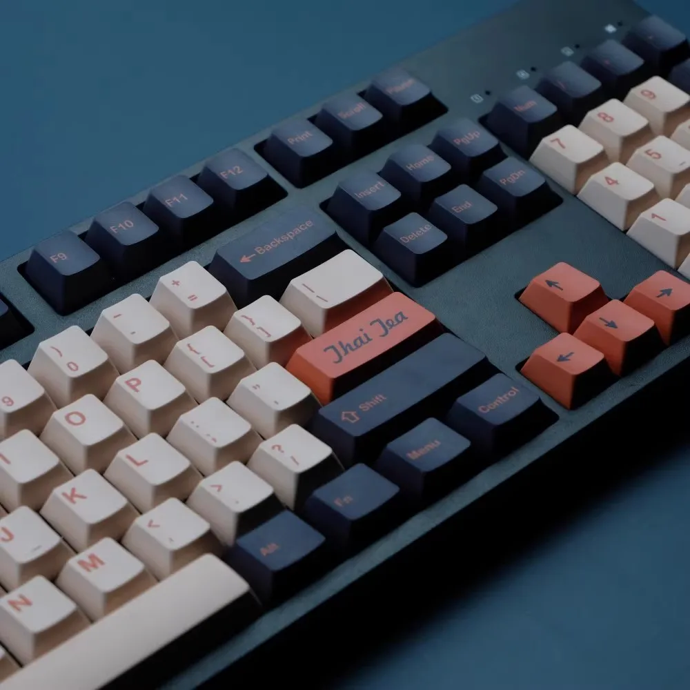 GMK Thai Tea Keycaps, PBT Dye, sublimación, perfil de cereza, 61, 64, 68, 75, 84, 87, 96, 98, 143, diseño, 104 teclas/juego - imagen 3