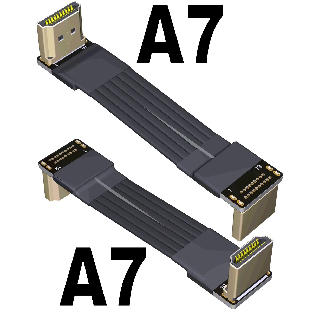 Cable de extensión de vídeo plano incorporado, compatible con HDMI 2,1, tipo A, macho a macho, compatible con 2K/240hz, 4K/144Hz para extensor de vídeo HDTV