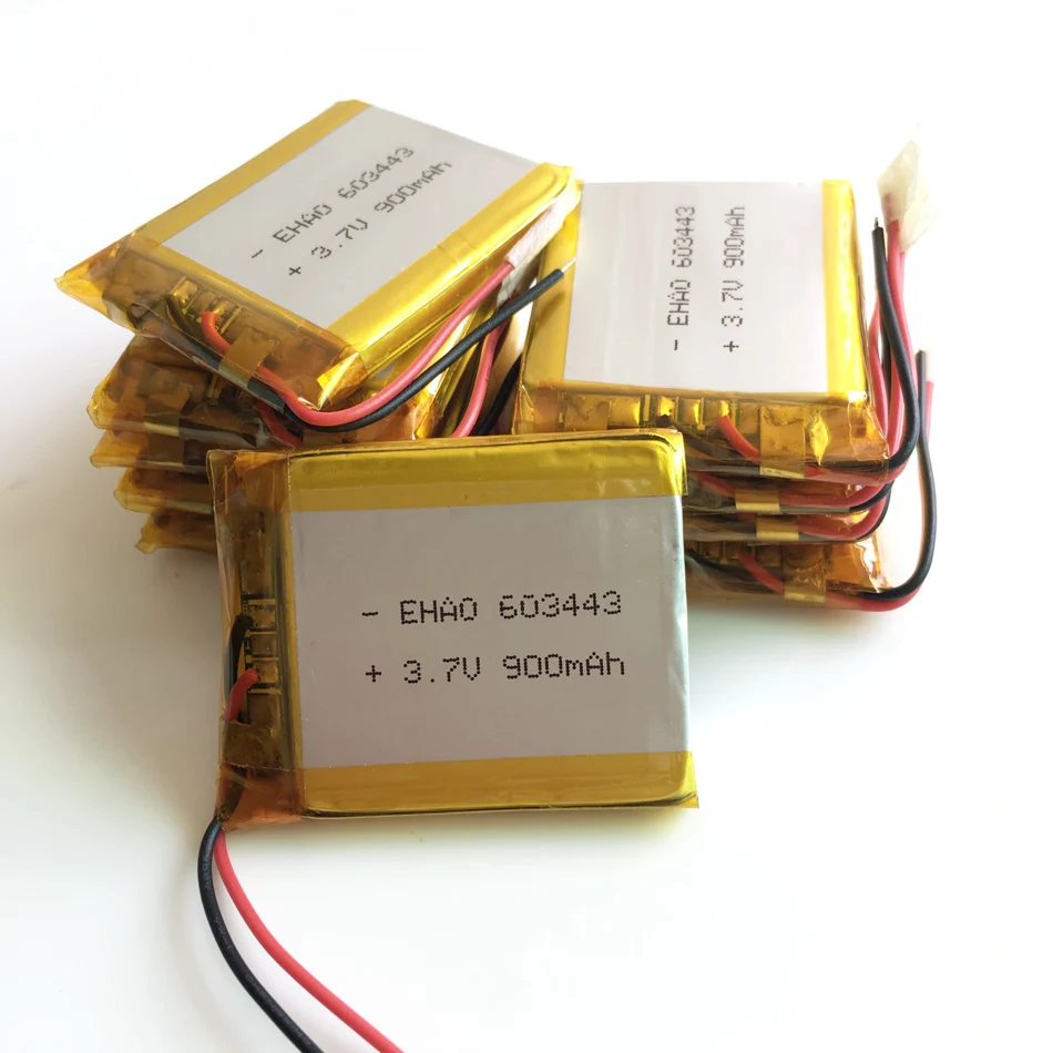 10 PCS 3.7V 900mAh Batería recargable LiPo de polímero de litio 603443   Para Mp3 teléfono móvil DVD Bluetooth altavoz grabadora MP4 - imagen 5