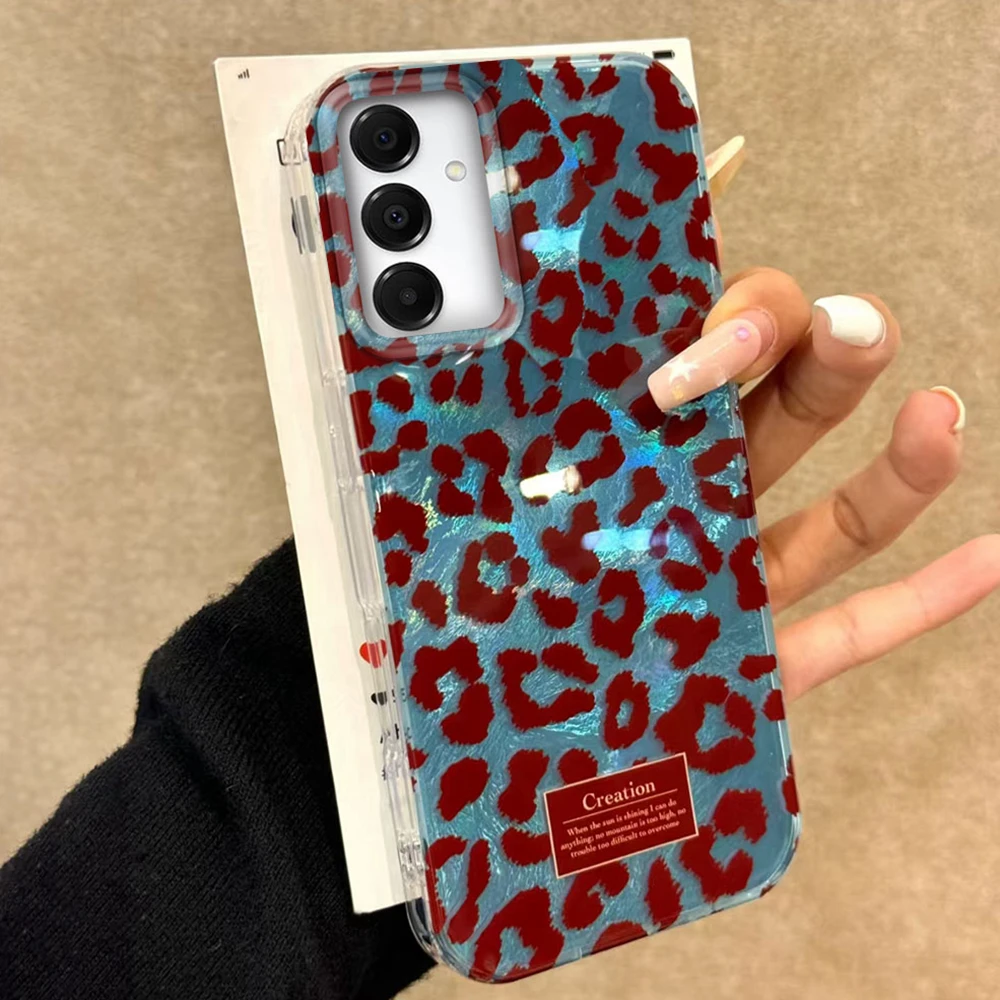  ﻿ Funda de teléfono creativa Retro marrón leopardo para Samsung Galaxy A16 A55 A07 A17 A56 A36 A26 A53 A06 A14 A24 A34 A54 A15 A12