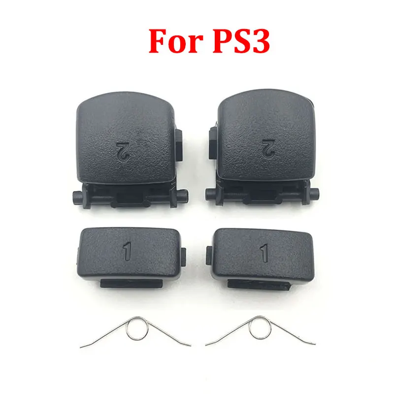 JCD 1 Juego de botones de disparo negros de repuesto R1 L1 R2 L2 para PS3 PS4 Pro Slim PS5 controlador tecla de juego con resorte - imagen 3