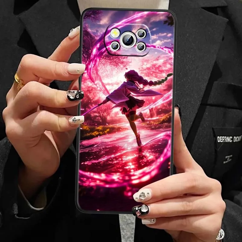 Funda de Anime Mitsuri para Xiaomi Poco C65 C55 C51 C50 C40 F6 F5 F4 M6 M5 M4 X6 X5 5G funda de teléfono negra - imagen 5