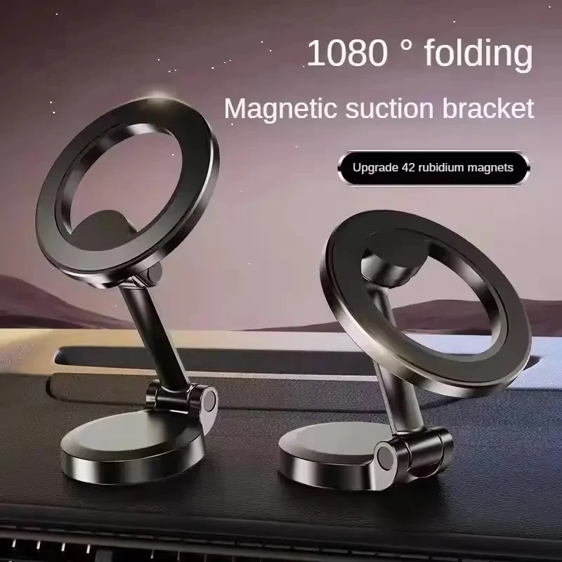 Soporte plegable para móvil de coche con imán para MagSafe 360 °   Soporte magnético ajustable para coche para iPhone 16 Huawei Xiaomi en el coche