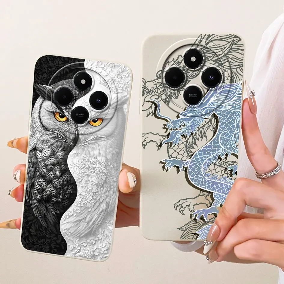 Para Xiaomi Poco C75 funda Redmi 14C 14R contraportada flor de lujo puesta de sol Fundas de silicona suave para Redmi14C A4 A3 Pro PocoC75 Coque - imagen 3