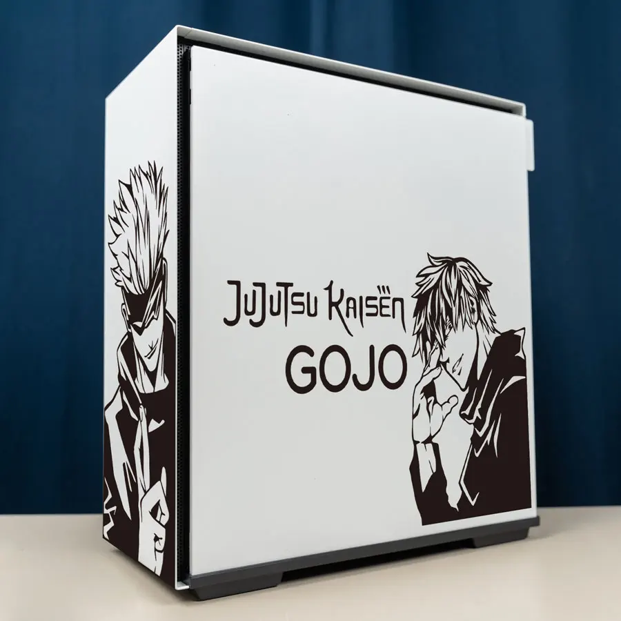 Satoru Gojo pegatinas de anime para caja de PC Atx, calcomanías decorativas de grafiti de dibujos animados para la piel del chasis de la computadora, pegatina hueca - imagen 2