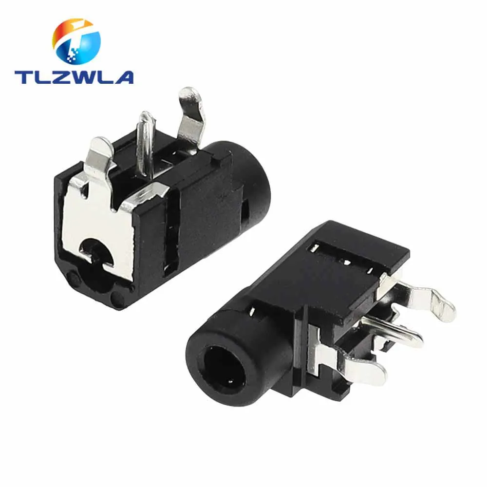 10 Uds PJ-314A 3,5 Mm doble canal, toma de auriculares de Audio estéreo PJ-314 conector de Audio mono canal de 3 pines