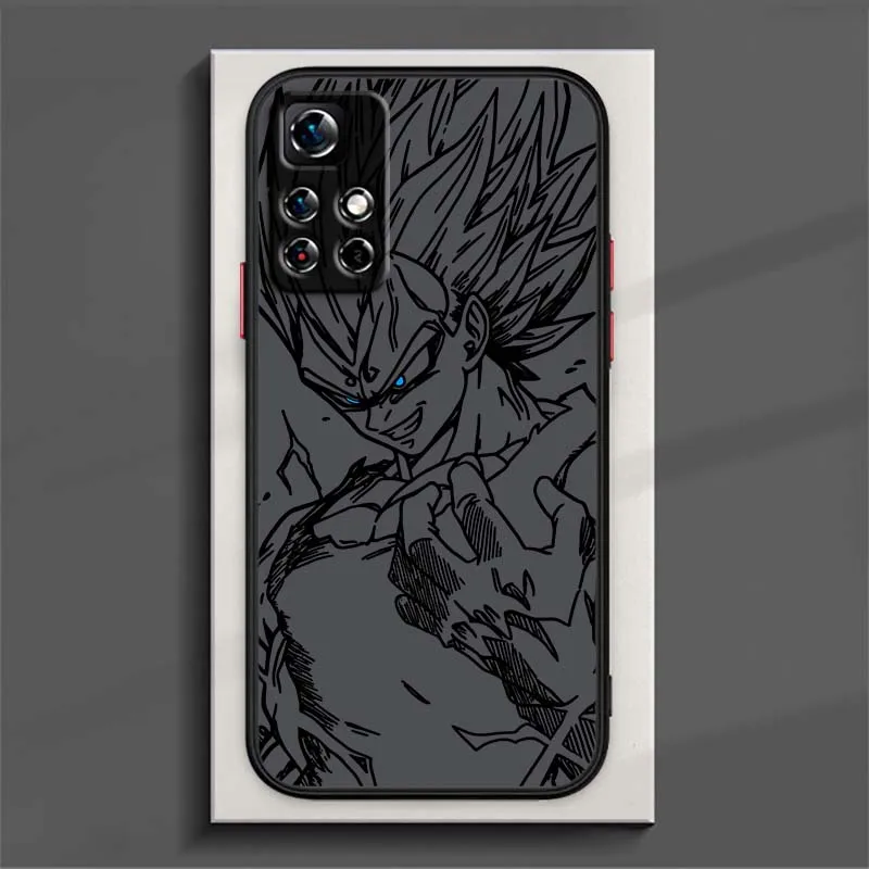 D-Dragon Ball Goku Vegeta funda artística para Xiaomi Redmi Note 14 13 12 11 10 9 Pro Plus 4G 5G funda de teléfono translúcida esmerilada - imagen 4