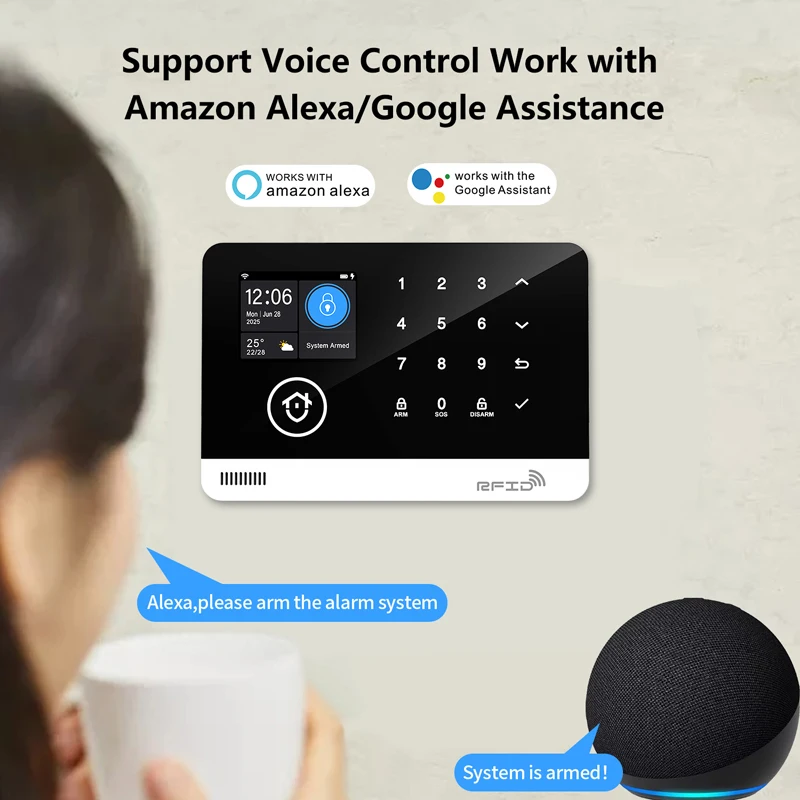 Sistema de alarma antirrobo de seguridad inteligente Tuya, Kit de alarma inalámbrica para el hogar, WiFi, GSM, aplicación las 24 horas, alarma en tiempo Real, compatible con ajuste de volumen - imagen 3