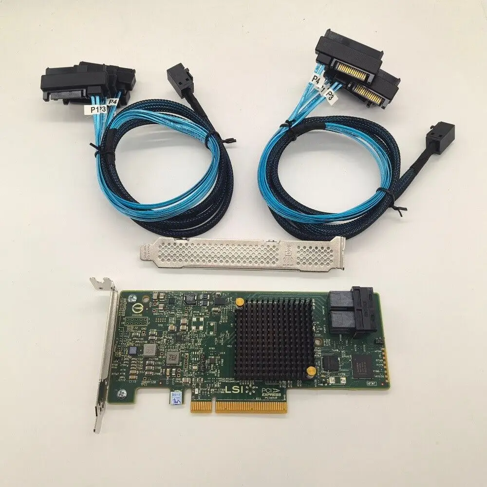 OEM LSI 9300-8I PCI-Express 3.0 8 puertos SAS3 12 Gb/s HBA + 2X 8643 a cable SAS