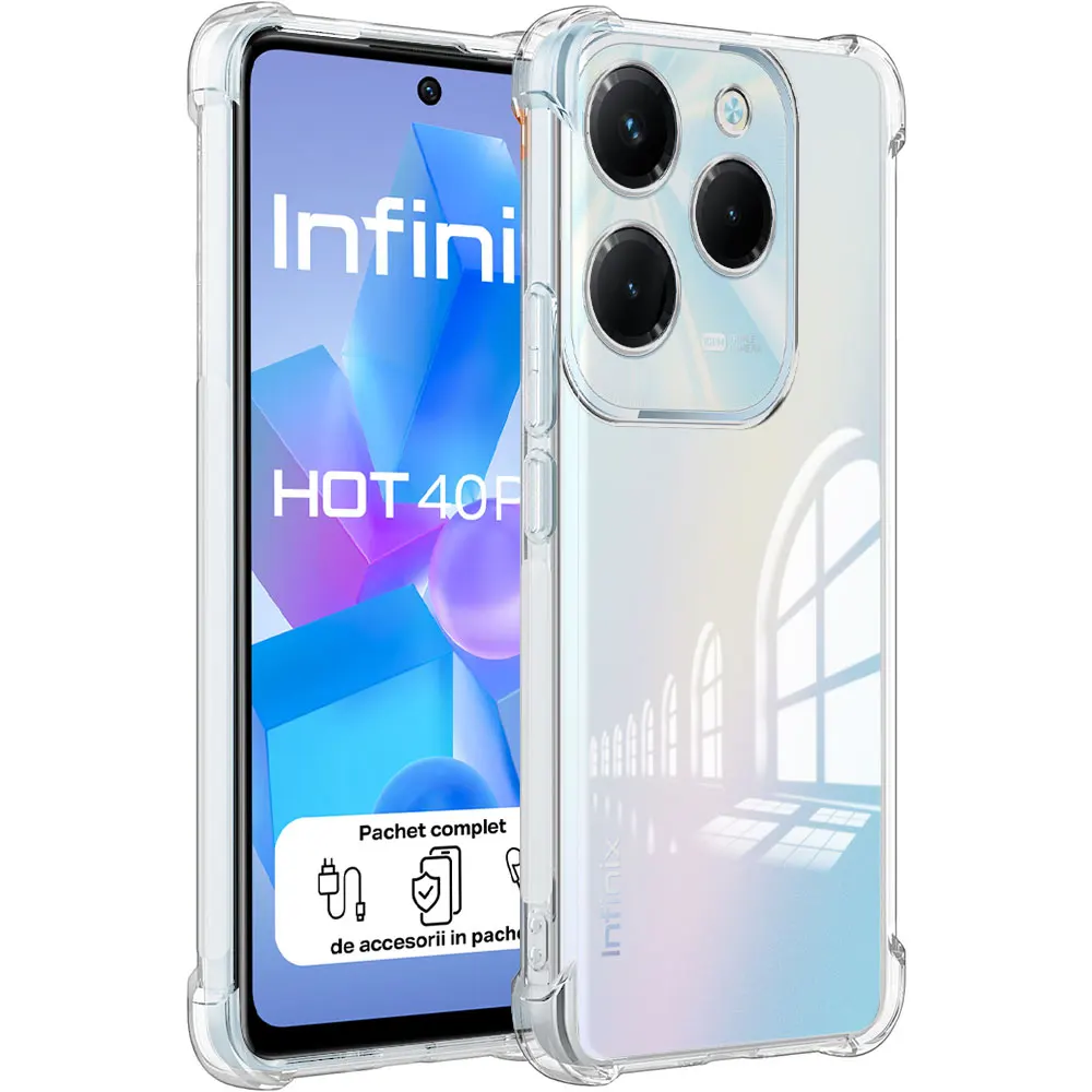 Funda de teléfono Airbag a prueba de golpes para Infinix Hot 40i 40 Pro, funda de silicona suave transparente para Infinix Hot 40 Pro, funda trasera - imagen 3