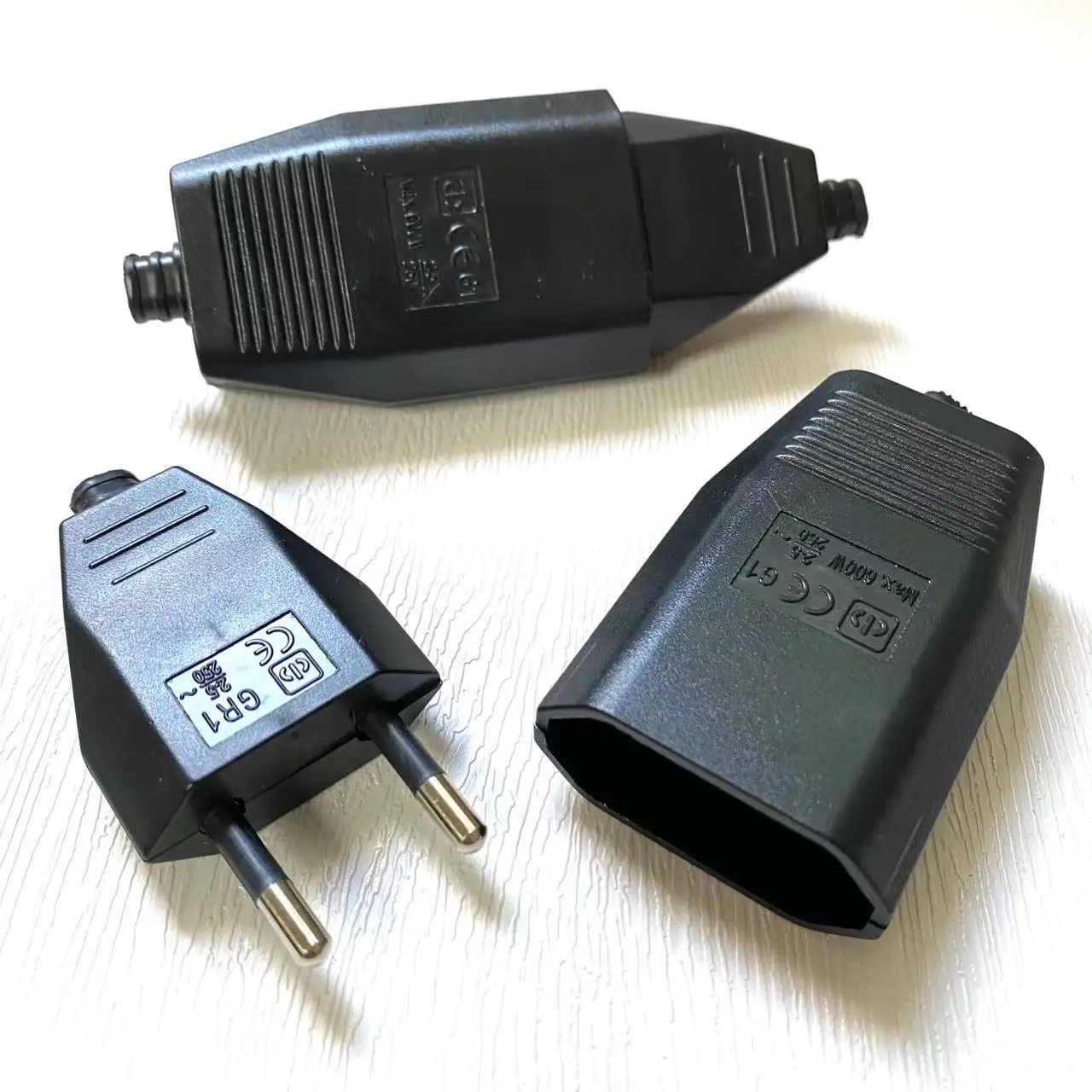 Cable de alimentación europeo recargable, enchufe macho y hembra CE, enchufe eléctrico, estilo Industrial Vintage para iluminación navideña, 1 ud.