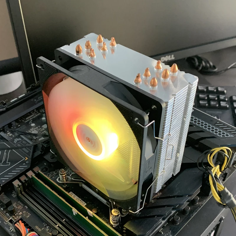 Enfriador de aire de CPU de 120MM, Ventilador ARGB de 4 pines, 6 tubos de calor, radiador de PC para Intel LGA 115X 1700 1200 2011 X99 X79 1366 AMD AM4 AM5 - imagen 5
