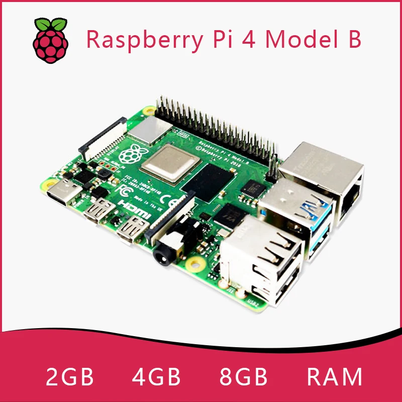 Kit de placa de desarrollo Original oficial Raspberry Pi 4 modelo B RAM 2G 4G 8G CPU de 4 núcleos 1,5 Ghz 3 velocidades que Pi 3B + - imagen 3