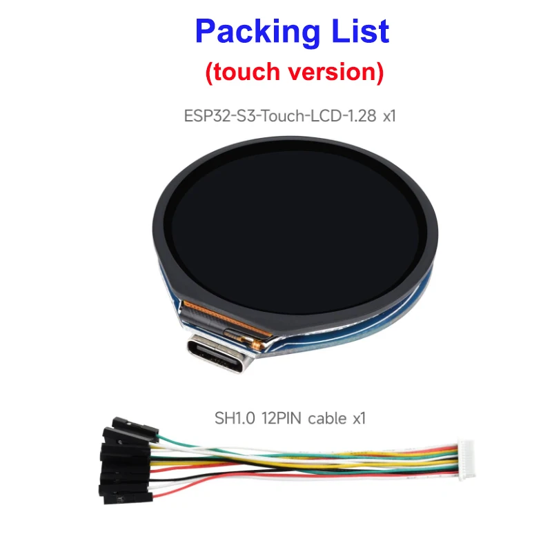 Waveshare ESP32-S3 Placa de desarrollo de pantalla redonda con pantalla táctil de 1,28 pulgadas, controlador GC9A01 de 240x240 píxeles para Arduino IDE MicroPython - imagen 5