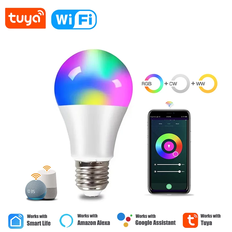 Bombilla Led inteligente WiFi E27 RGB luz LED Cozylife APP bombillas regulables funciona con Alexa Google Home Control de voz lámpara LED mágica