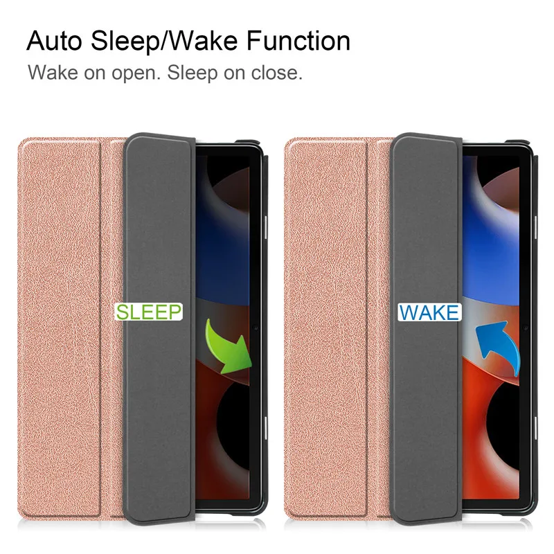 Funda de cuero con soporte magnético para Oscal Pad 10, Funda de 1 pulgada con tres pliegues, Funda inteligente para Coque Blackview Oscal Pad 10, Funda + bolígrafo - imagen 2