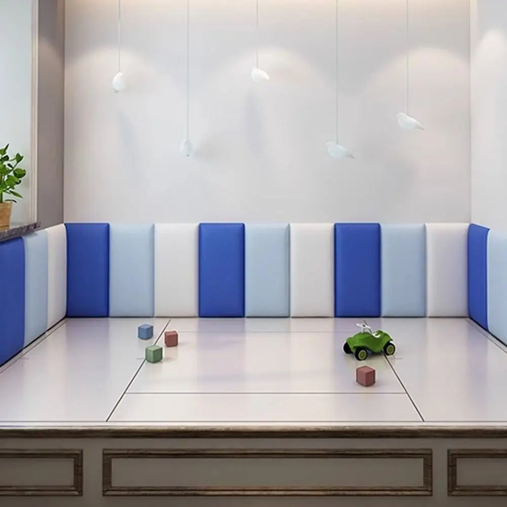 Tapete de pared trasero con bolsa suave 3D, pegatina de pared impermeable anticolisión, papel tapiz autoadhesivo, decoración de pared Rectangular para Baño - imagen 3