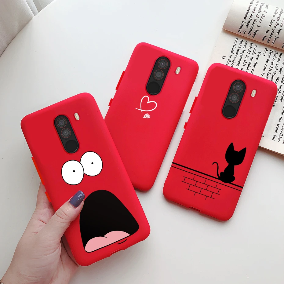 Para xiaomi Pocophone F1 funda Poco F1 lindo gato cubierta de dibujos animados silicona suave TPU funda de teléfono para xiaomi Pocophone F1 Global F 1 funda