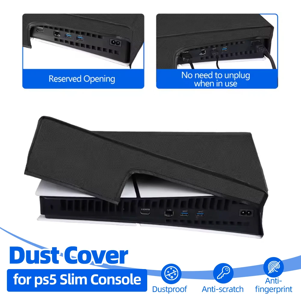 Funda protectora a prueba de polvo para consola PS5/PS5 Slim/Pro, funda protectora antiarañazos para accesorios de PlayStation 5