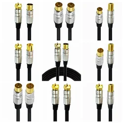 TV 9.5mm Male To F Type Male & Female Coaxial TV Satellite Antenna Cable 0.3m 1.5m 2m 3m 5m