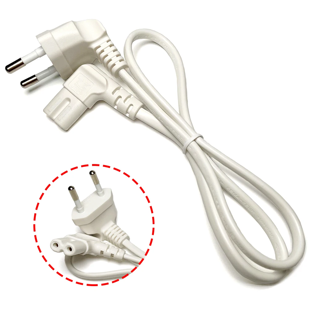 1 Uds. Cable de alimentación de CA de ángulo de 90 grados para Samsung Philips Sony LED TV EU Schuko CEE7/16 a IEC C7 Cable adaptador de cable de alimentación Cable VDE - imagen 2