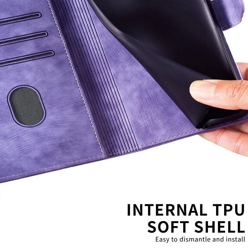 Funda con tapa para Etui Samsung Galaxy A54 5G, funda con patrón de gato lindo, billetera de cuero, cubierta de libro para Samsung A54, A34, A14, 5G, A24, A04S - imagen 5