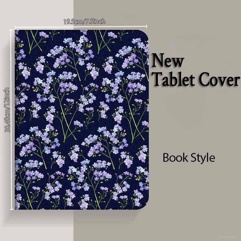 Arte púrpura patrón Floral para Huawei MediaPad MatePad Pro Air 12 X T5 T10S M6 M5 C5e SE 11 11,5 12,2 pulgadas funda para tableta - imagen 5