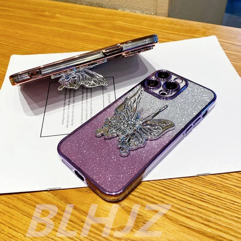Funda con purpurina para teléfono con pulsera y soporte de mariposa para OPPO A5 Pro A5X A3X A80 A60 A40 A18 A38 A98 A58 A79 - imagen 5