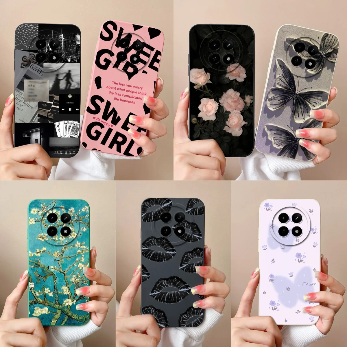 Para Realme 12 Pro Plus Lite 12X funda negra fresca para Realme12 12Lite 12Pro + 12 + 12Plus Protector de teléfono de silicona líquida suave