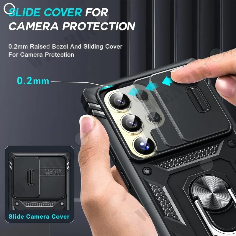 Funda resistente para Samsung S24, S23, S22 Ultra, A35, A55, A15, A14, A54, A34, con cámara giratoria de 360 grados, a prueba de golpes - imagen 5