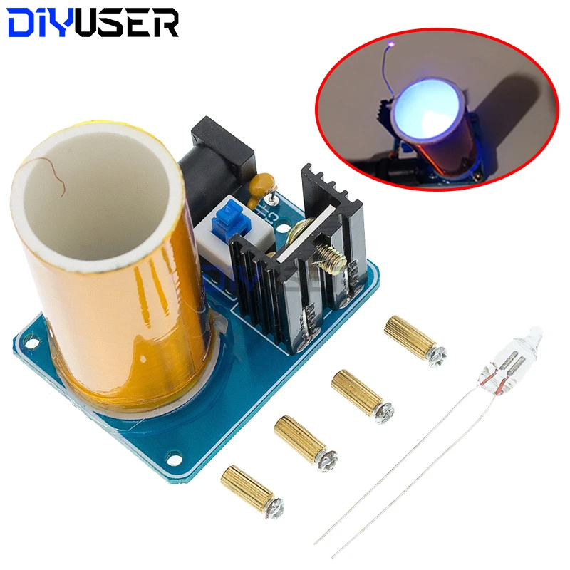DIYUSER BD243 Mini Kit de bobina Tesla, accesorios mágicos, piezas de bricolaje, tecnología de luces vacías, electrónica DIY, BD243C
