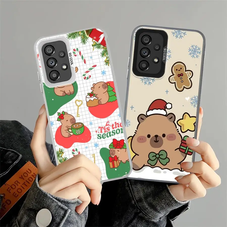 Funda trasera de teléfono para Xiaomi Redmi A5 A1 A2 Plus 14C K60 9C 10C 13C 9T 12C lindo capibara de Navidad