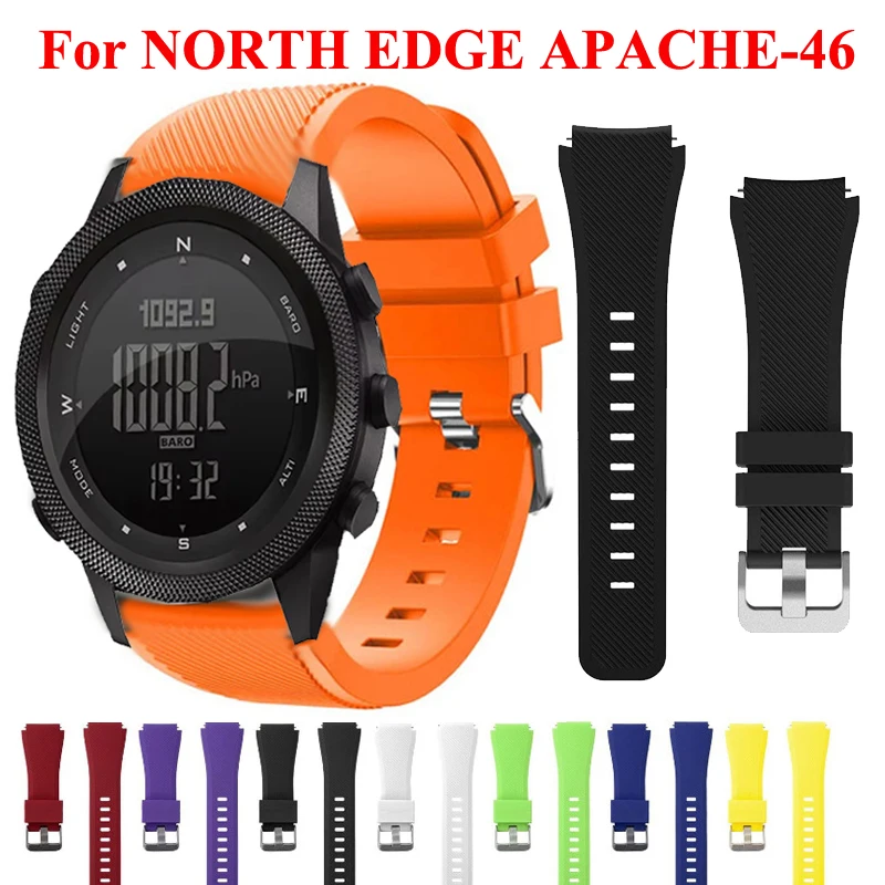 Correa deportiva de silicona de 22mm para pulsera NORTH EDGE APACHE-46, Correa de repuesto para NORTH EDGE APACHE-46 - imagen 2