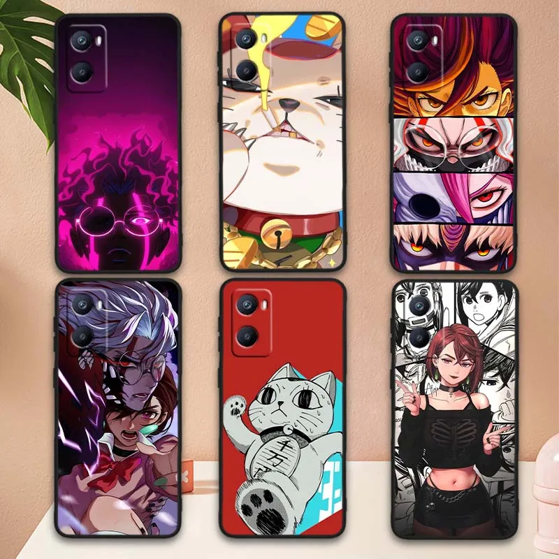 Funda de Anime Art Dandadan para OPPO A98 A96 A94 A78 A18 A74 A72 A57 A16 A53 Find X5 X3 Pro Lite funda de teléfono negra